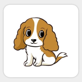 cavalier king charles spaniel blenheim cartoon Sticker